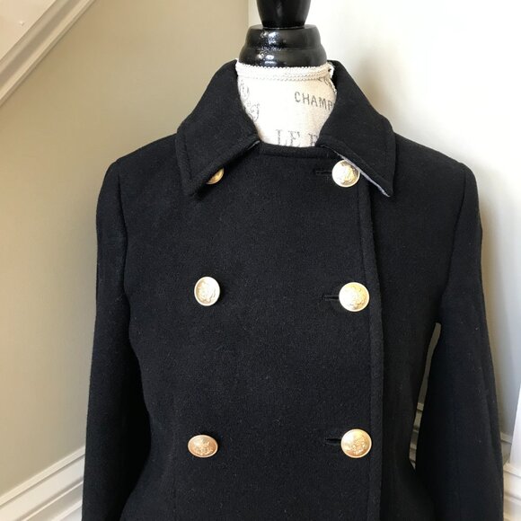 NWT JCrew Warwick Top Coat Jacket Womens 0 Black Italian Stadium Cloth Wool NEW - Picture 4 of 12
